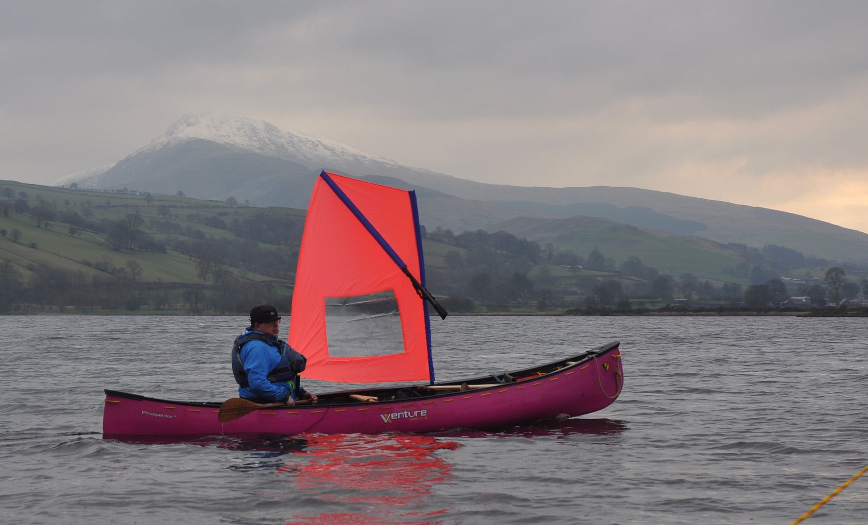 Paddling a pink canoe